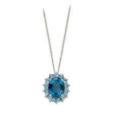 Blue Topaz Cluster Pendant