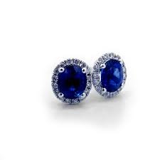 Blue Sapphire Cluster Earrings