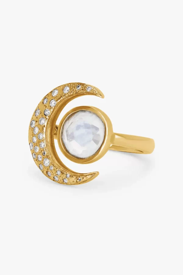 Moonstone Crescent Ring