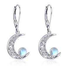 Moonstone Crescent Earrings